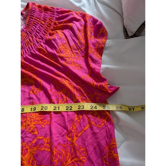Style & Co Top Womens 2X Fuchsia Pink Orange Vacay Stretch Resort Beach Blouse - Picture 10 of 11